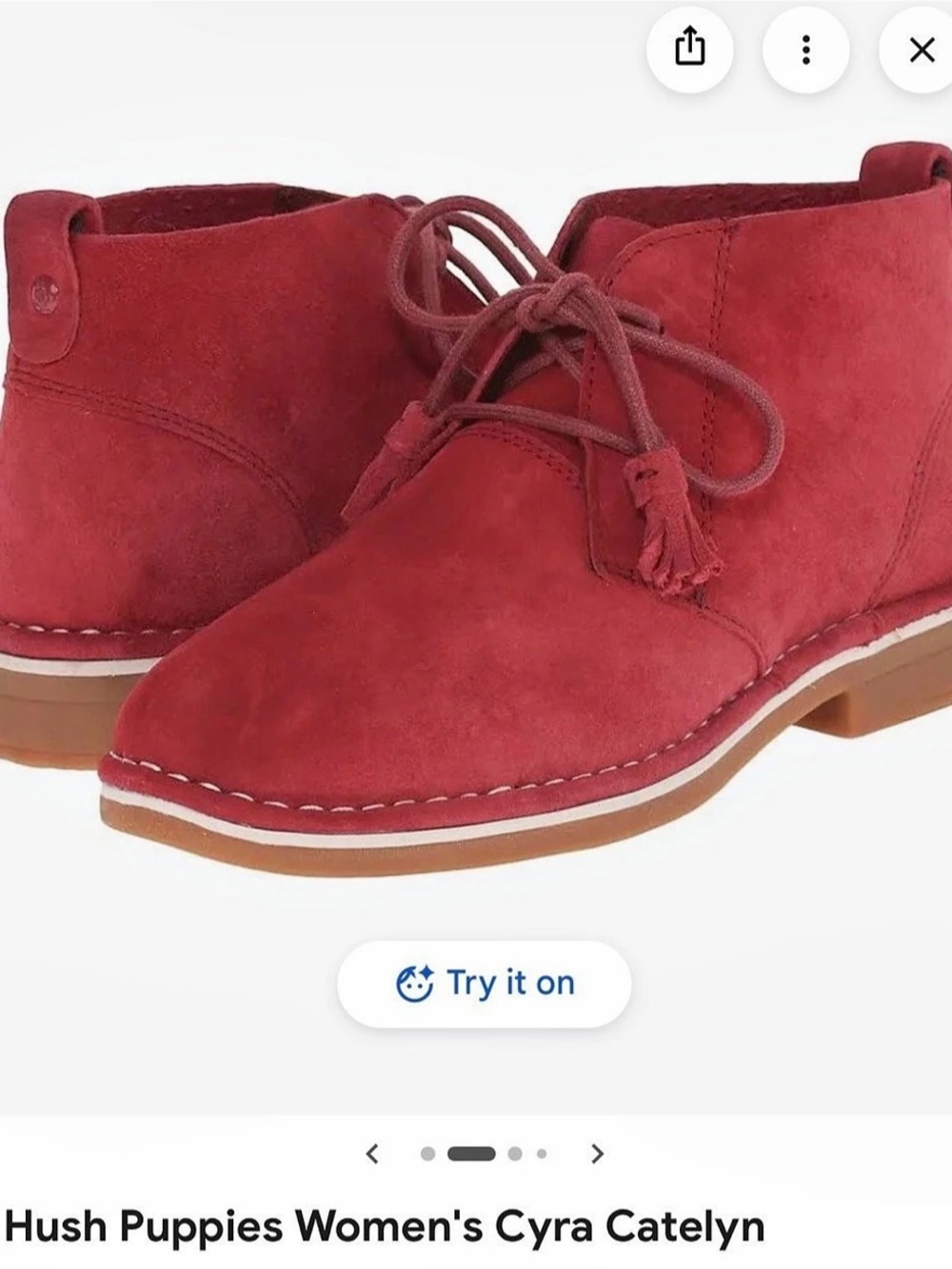 Hush Puppies Cyra Catelyn Suede Ankle Boots Red US 8